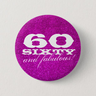 Badge Rond 5 Cm soixantième bouton d'anniversaire pour des partie