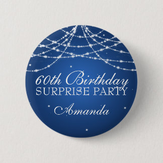 Badge Rond 5 Cm soixantième La ficelle de fête d'anniversaire de