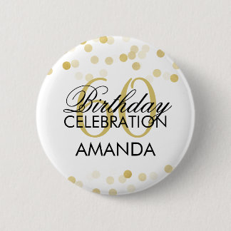 Badge Rond 5 Cm soixantième Lumières de parties scintillantes de