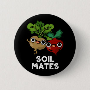 Badge Rond 5 Cm Sol Mates Funky Beet Root Pun Dark BG