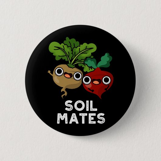 Badge Rond 5 Cm Sol Mates Funky Beet Root Pun Dark BG (Devant)