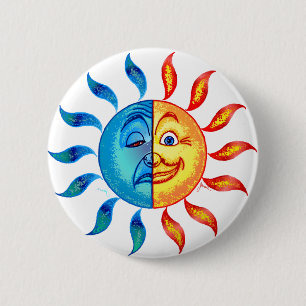 Badge Rond 5 Cm Solaire polaire de Bi