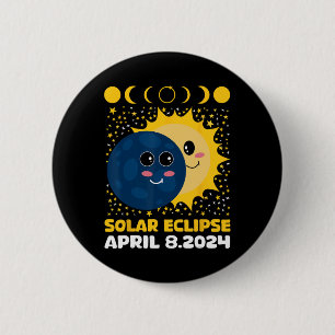 Badge Rond 5 Cm Solar Eclipse 2024 Jote Kids Toddler Boy Total Ecl