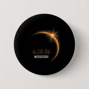 Badge Rond 5 Cm Solar Eclipse 2024 Missouri Totality Spring 4.08.2