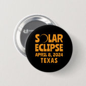Badge Rond 5 Cm Solar Eclipse 2024 Texas (Devant & derrière)
