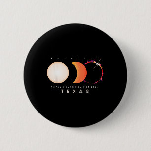 Badge Rond 5 Cm Solar Eclipse 2024 Texas Total Eclipse America Gra