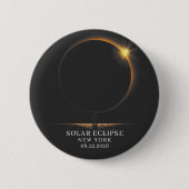 Badge Rond 5 Cm Solar Eclipse 2026 Celestial Astronomy (Devant)