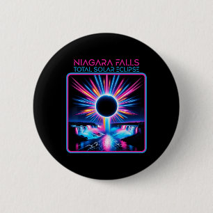 Badge Rond 5 Cm Solar Eclipse Niagara Falls Totalité Event Souveni