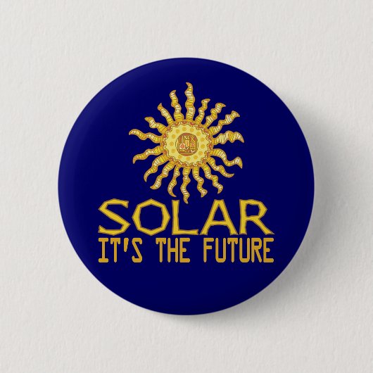 Badge Rond 5 Cm Solar Power Sun (Devant)