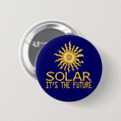 Badge Rond 5 Cm Solar Power Sun (Devant & derrière)