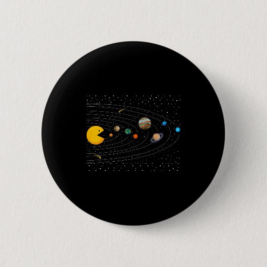 Badge Rond 5 Cm Solar System Video Game Funny Graphic Tees Planet (Devant)