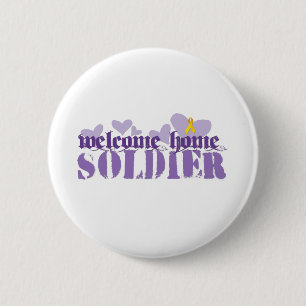 Badge Rond 5 Cm Soldat à la maison bienvenu