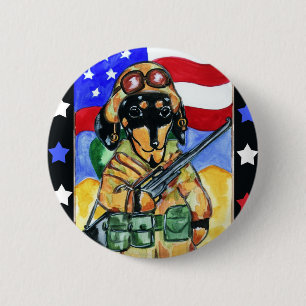 Badge Rond 5 Cm Soldat Dachshund
