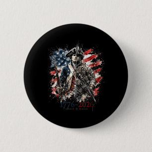 Badge Rond 5 Cm Soldat patriotique américain 2026 250e 4 juillet