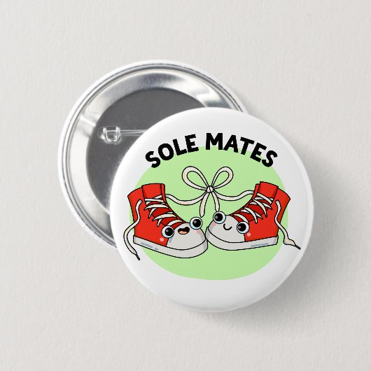 Badge Rond 5 Cm Sole Mates Funny Chaussure Pun (Devant & derrière)