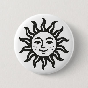 Badge Rond 5 Cm Soleil