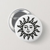 Badge Rond 5 Cm Soleil (Devant & derrière)