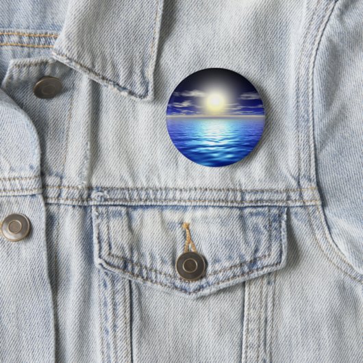 Badge Rond 5 Cm Soleil bleu (En situation)