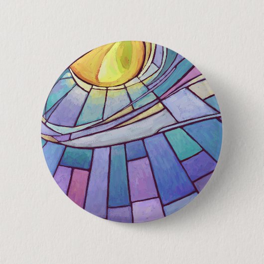 Badge Rond 5 Cm Soleil brillant Ciel (Devant)