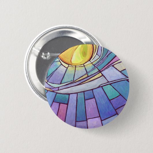 Badge Rond 5 Cm Soleil brillant Ciel (Devant & derrière)