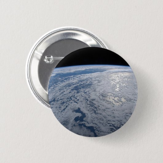 Badge Rond 5 Cm Soleil Brillant Sur L'Océan Pacifique Sud. (Devant & derrière)