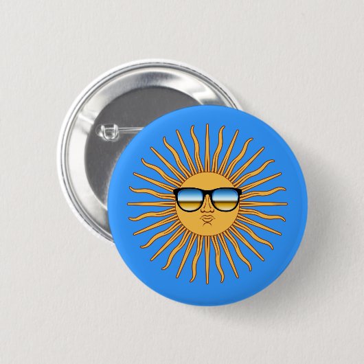 Badge Rond 5 Cm Soleil en nuages (Devant & derrière)