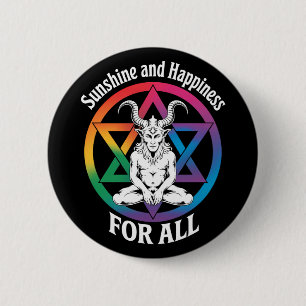 Badge Rond 5 Cm Soleil Et Bonheur Pour Tous Fierté Satan LGBTQ
