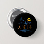 Badge Rond 5 Cm Soleil Et Café (Devant & derrière)