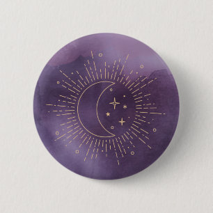 Badge Rond 5 Cm Soleil et Lune