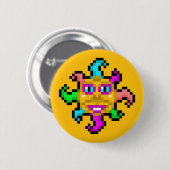 Badge Rond 5 Cm Soleil psychédélique dans le bouton Splendor (Devant & derrière)