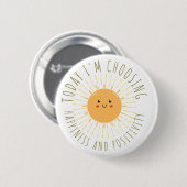 Badge Rond 5 Cm Soleil souriant mignon (Devant & derrière)