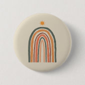 Badge Rond 5 Cm Soleil sur un arc-en-ciel (Devant)