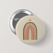 Badge Rond 5 Cm Soleil sur un arc-en-ciel (Devant & derrière)