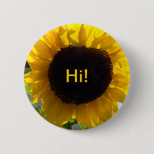 Badge Rond 5 Cm Soleil tournesol