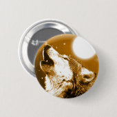 Badge Rond 5 Cm Solely Wolf Howling at Moon (Devant & derrière)