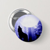 Badge Rond 5 Cm Solely Wolf Howling at Moon (Devant & derrière)