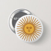 Badge Rond 5 Cm Solénoïde De Mayo de l'Argentine (Devant & derrière)