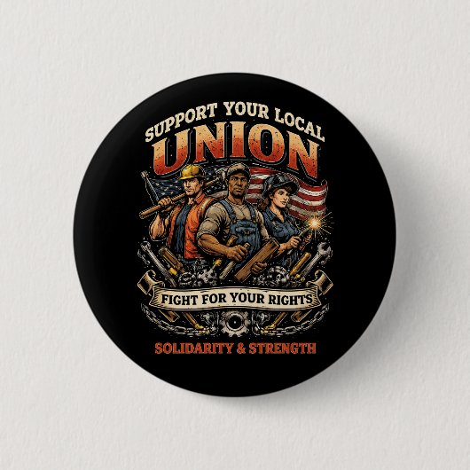 Badge Rond 5 Cm Solidarité et Force (Devant)