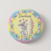 Badge Rond 5 Cm Somebunny vous aime lapin de Pâques (Devant)