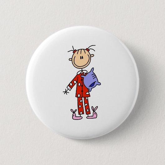 Badge Rond 5 Cm Sommeil au-dessus de fille dans son bouton de (Devant)