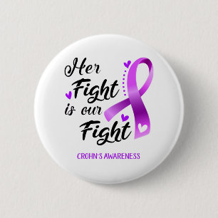 Badge Rond 5 Cm Son combat est la sensibilisation de notre Crohn