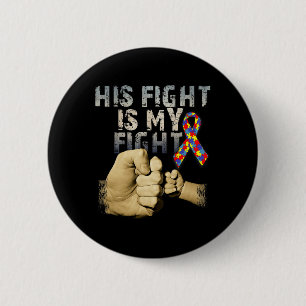 Badge Rond 5 Cm Son Combat Est Ma Sensibilisation sur l'autisme De