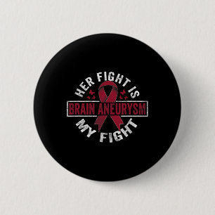 Badge Rond 5 Cm Son combat est mon combat Cerveau Aneurysme Sensib