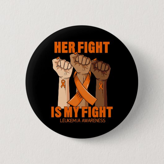 Badge Rond 5 Cm Son combat est mon combat Leucémie Sensibilisation (Devant)