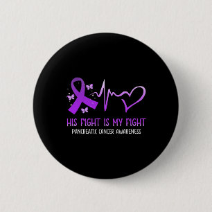 Badge Rond 5 Cm Son Combat Est Mon Combat National Cancer Pancréat