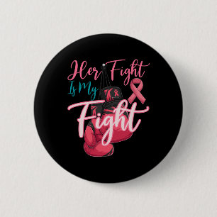 Badge Rond 5 Cm Son Combat Est Mon Combat Pink Ribbon Cancer Du Se
