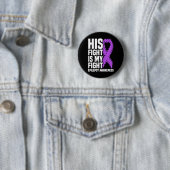 Badge Rond 5 Cm Son Combat Est Mon Combat Purple Ribbon Epilepsie (En situation)