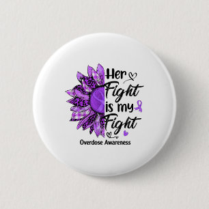 Badge Rond 5 Cm Son combat est mon combat Tournesol léopard Overdo