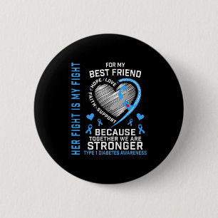 Badge Rond 5 Cm Son Combat Est Mon Meilleur Ami Type 1 Diabète