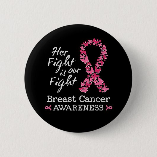Badge Rond 5 Cm Son combat est notre combat Conscience du cancer d (Devant)